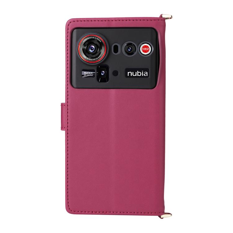 For ZTE nubia Z80 Ultra Multifunctional 6-Card Slots Leather Phone Case with Wrist Strap