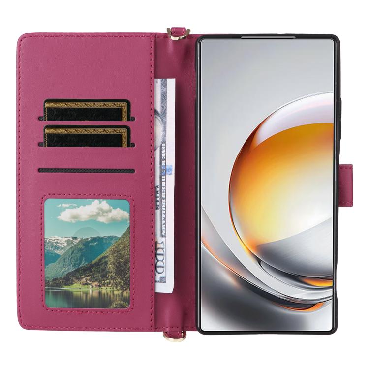 For ZTE nubia Z80 Ultra Multifunctional 6-Card Slots Leather Phone Case with Wrist Strap