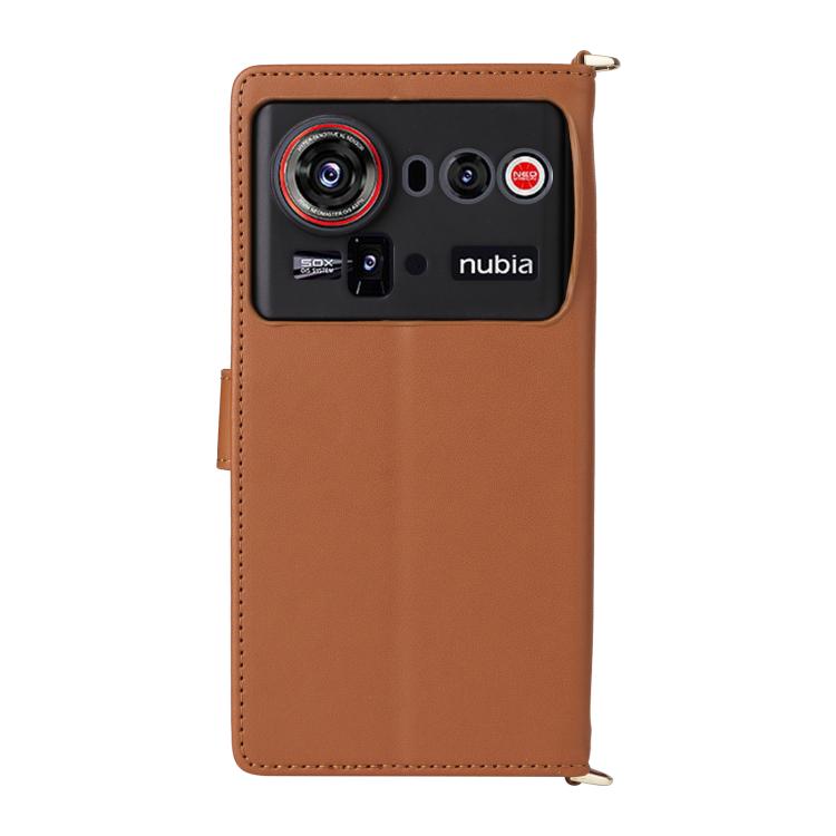 For ZTE nubia Z80 Ultra Multifunctional 6-Card Slots Leather Phone Case with Wrist Strap