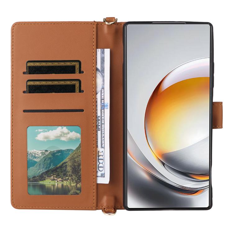 For ZTE nubia Z80 Ultra Multifunctional 6-Card Slots Leather Phone Case with Wrist Strap