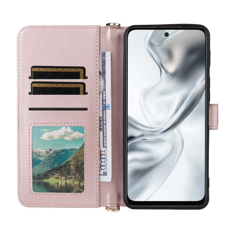 For ZTE nubia S2 504ZT Multifunctional 6-Card Slots Leather Phone Case with Wrist Strap