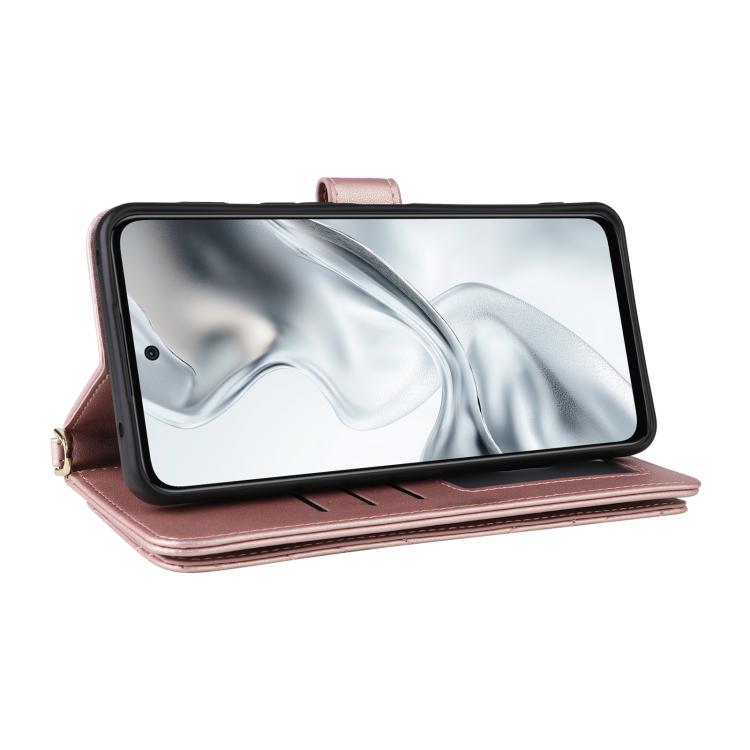 For ZTE nubia S2 504ZT Multifunctional 6-Card Slots Leather Phone Case with Wrist Strap