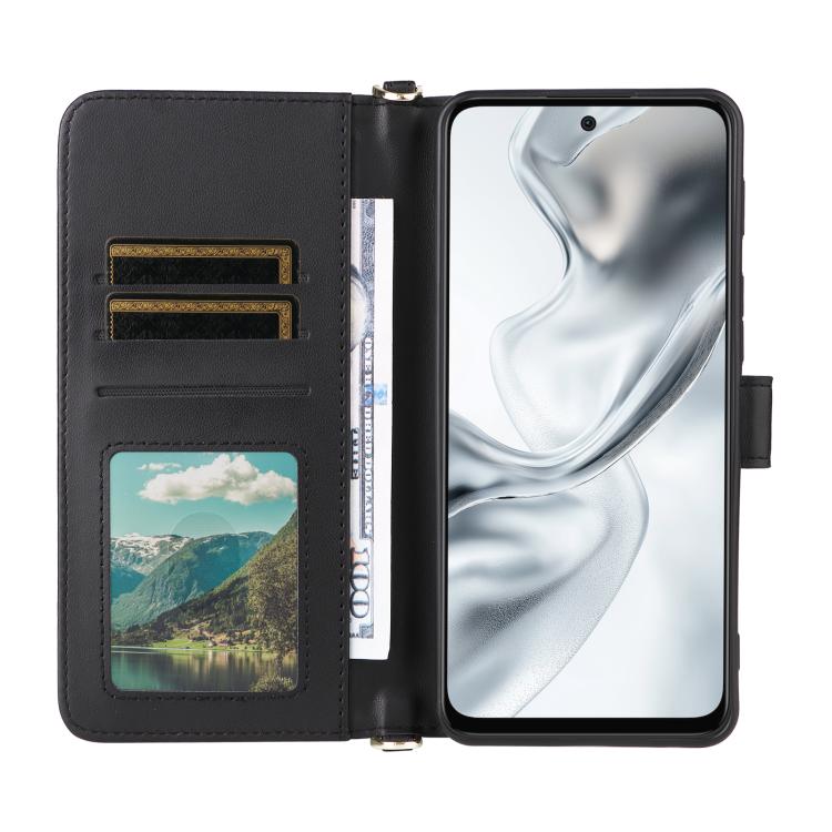 For ZTE nubia S2 504ZT Multifunctional 6-Card Slots Leather Phone Case with Wrist Strap
