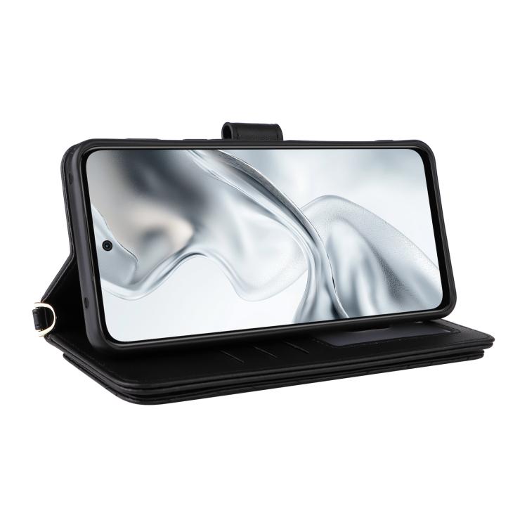 For ZTE nubia S2 504ZT Multifunctional 6-Card Slots Leather Phone Case with Wrist Strap