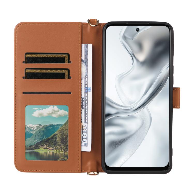 For ZTE nubia S2 504ZT Multifunctional 6-Card Slots Leather Phone Case with Wrist Strap