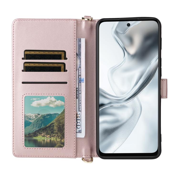 For ZTE nubia S2e / S2R / S2 Lite Multifunctional 6-Card Slots Leather Phone Case with Wrist Strap