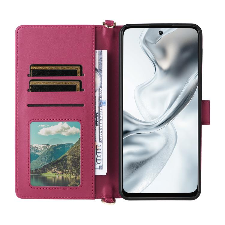 For ZTE nubia S2e / S2R / S2 Lite Multifunctional 6-Card Slots Leather Phone Case with Wrist Strap