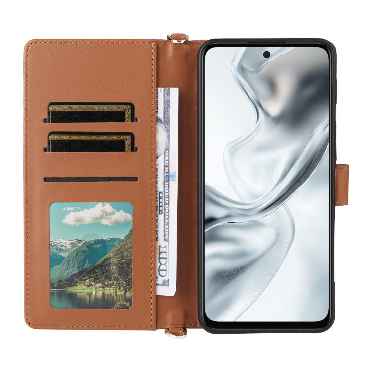 For ZTE nubia S2e / S2R / S2 Lite Multifunctional 6-Card Slots Leather Phone Case with Wrist Strap