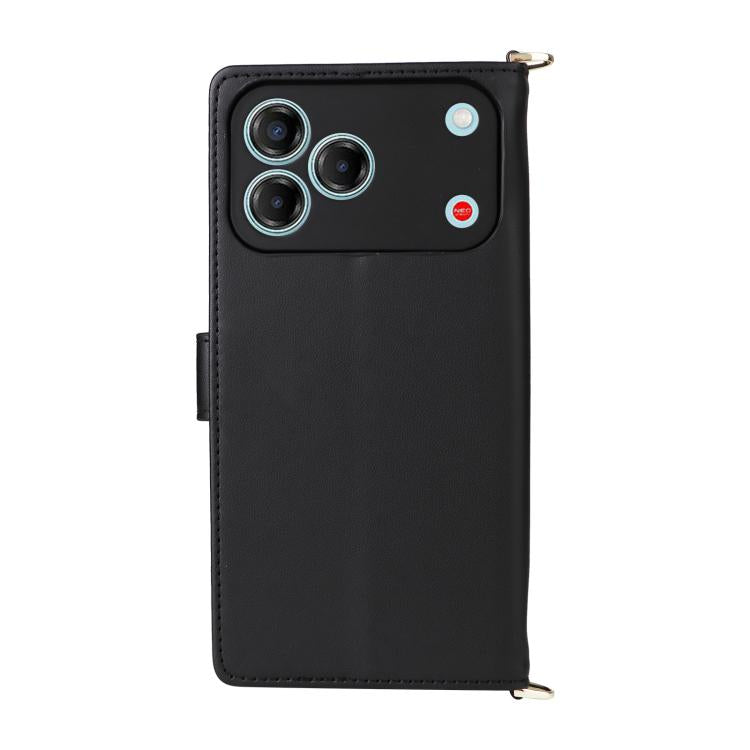 For ZTE nubia V80 Design Multifunctional 6-Card Slots Leather Phone Case with Wrist Strap