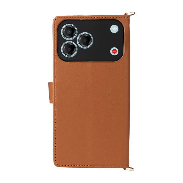 For ZTE nubia V80 Design Multifunctional 6-Card Slots Leather Phone Case with Wrist Strap