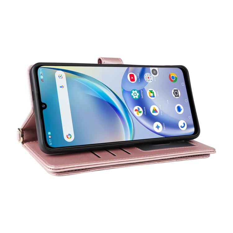 For ZTE Optus X Value 5G Multifunctional 6-Card Slots Leather Phone Case with Wrist Strap