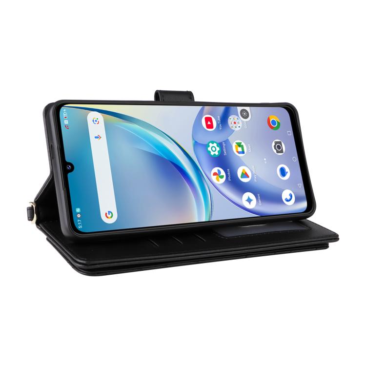 For ZTE Optus X Value 5G Multifunctional 6-Card Slots Leather Phone Case with Wrist Strap