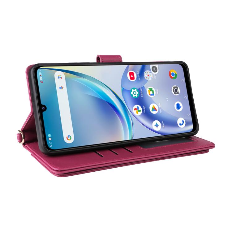 For ZTE Optus X Value 5G Multifunctional 6-Card Slots Leather Phone Case with Wrist Strap