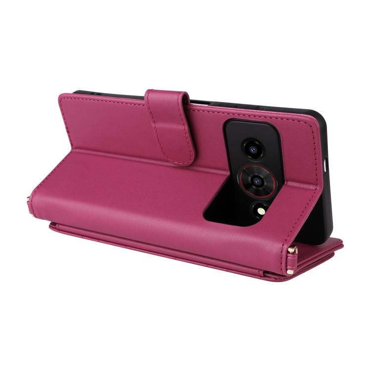 For ZTE Optus X Value 5G Multifunctional 6-Card Slots Leather Phone Case with Wrist Strap