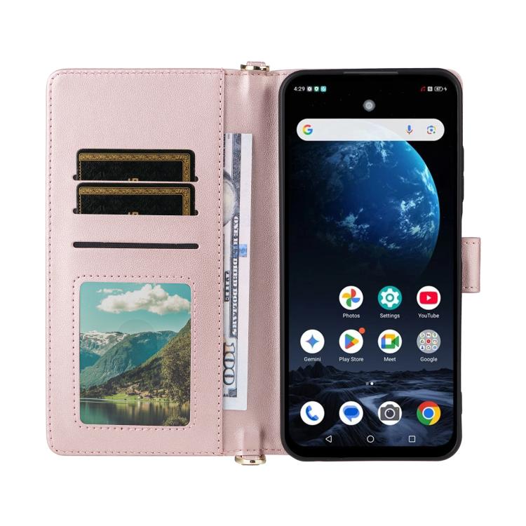 For ZTE nubia P9 Pro 5G / Optus X Pro 2 5G Multifunctional 6-Card Slots Leather Phone Case with Wrist Strap