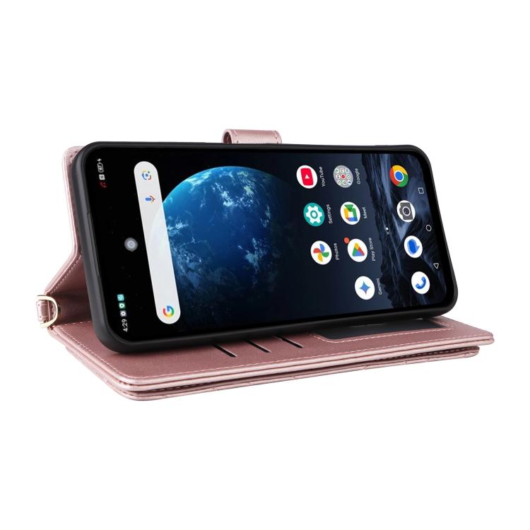 For ZTE nubia P9 Pro 5G / Optus X Pro 2 5G Multifunctional 6-Card Slots Leather Phone Case with Wrist Strap