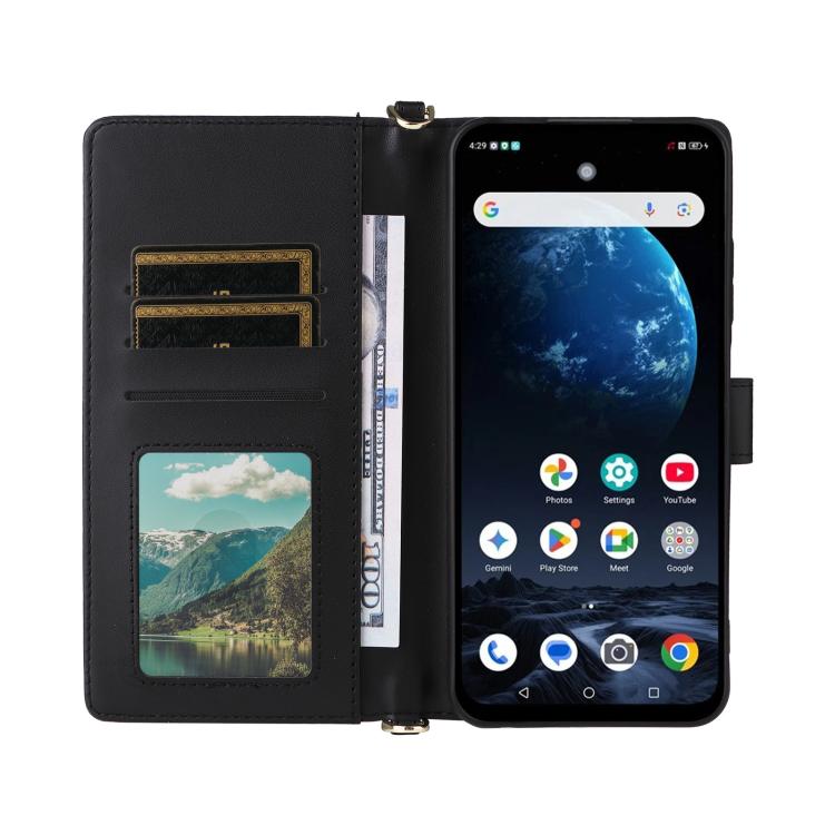For ZTE nubia P9 Pro 5G / Optus X Pro 2 5G Multifunctional 6-Card Slots Leather Phone Case with Wrist Strap