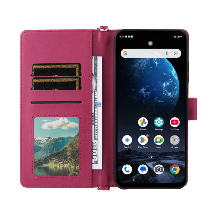 For ZTE nubia P9 Pro 5G / Optus X Pro 2 5G Multifunctional 6-Card Slots Leather Phone Case with Wrist Strap