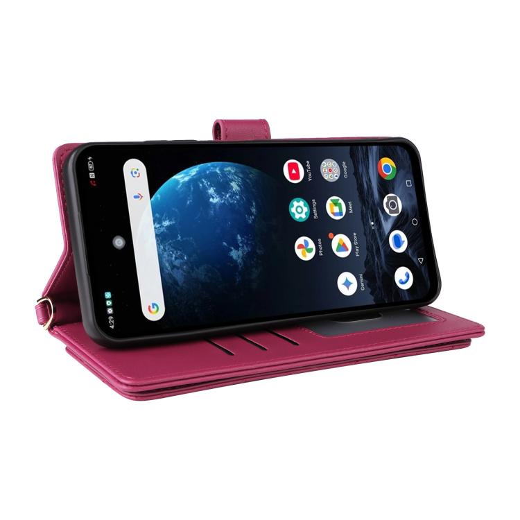 For ZTE nubia P9 Pro 5G / Optus X Pro 2 5G Multifunctional 6-Card Slots Leather Phone Case with Wrist Strap