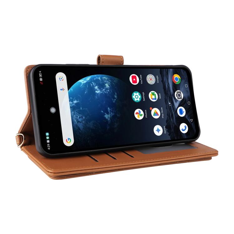 For ZTE nubia P9 Pro 5G / Optus X Pro 2 5G Multifunctional 6-Card Slots Leather Phone Case with Wrist Strap