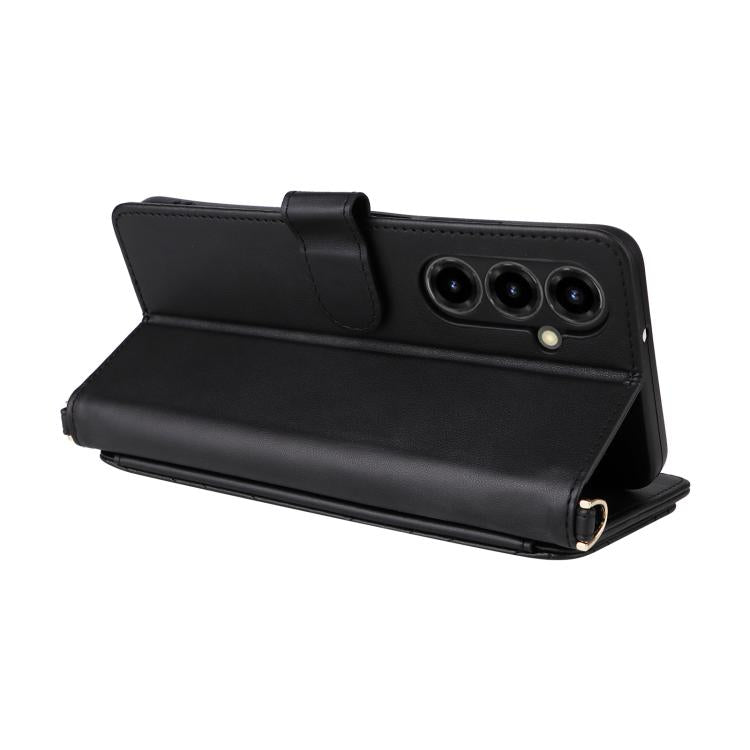 For ZTE nubia V80 Max Multifunctional 6-Card Slots Leather Phone Case with Wrist Strap