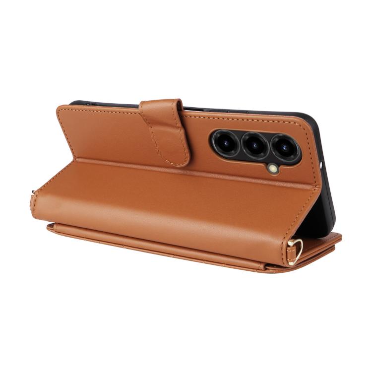 For ZTE nubia V80 Max Multifunctional 6-Card Slots Leather Phone Case with Wrist Strap