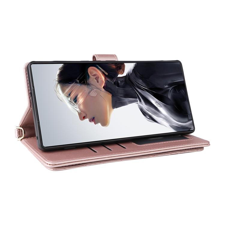 For ZTE nubia RedMagic 11 Air Multifunctional 6-Card Slots Leather Phone Case with Wrist Strap