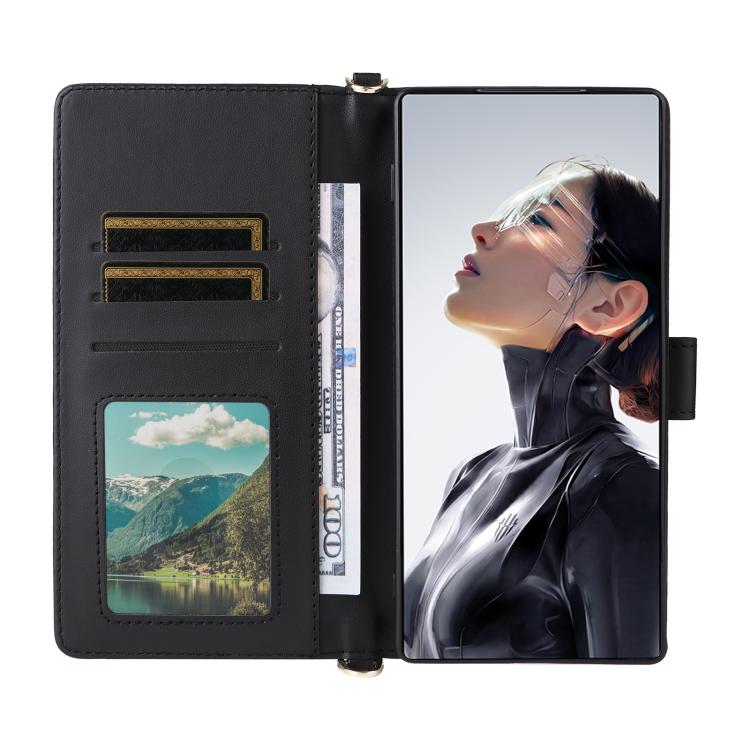 For ZTE nubia RedMagic 11 Air Multifunctional 6-Card Slots Leather Phone Case with Wrist Strap