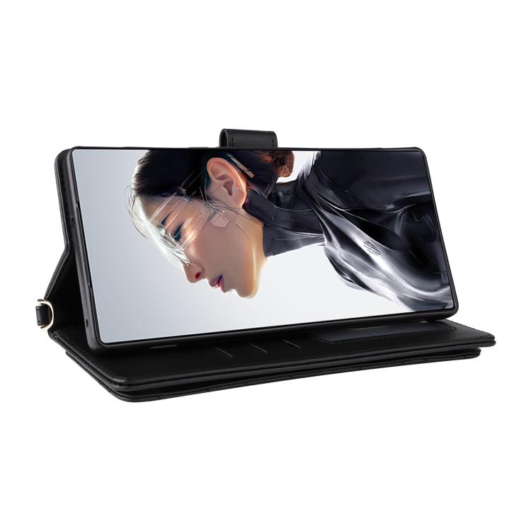 For ZTE nubia RedMagic 11 Air Multifunctional 6-Card Slots Leather Phone Case with Wrist Strap