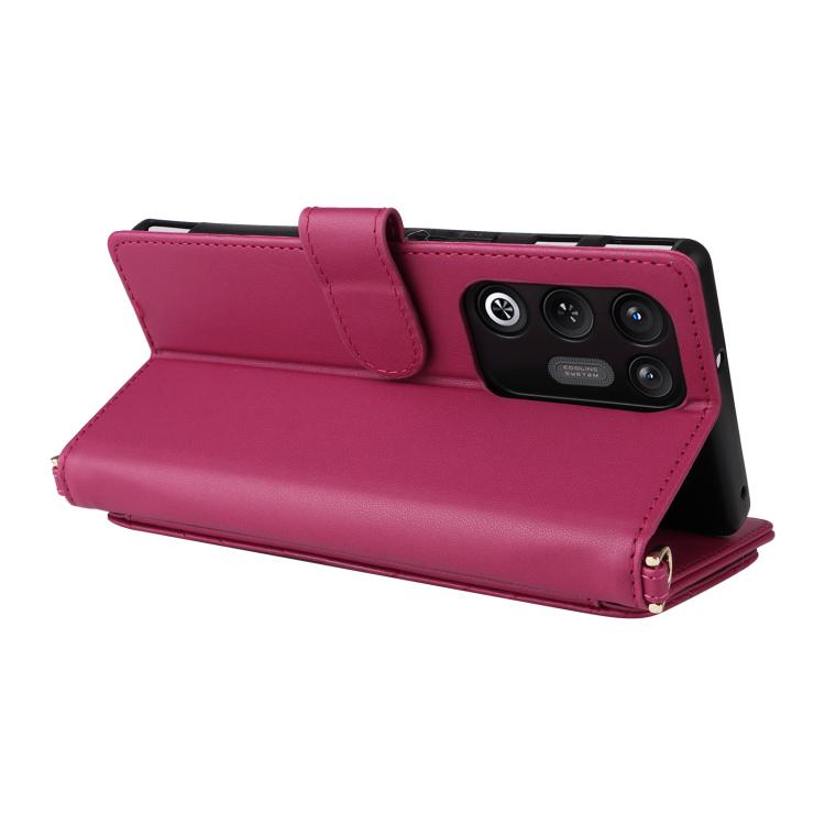 For ZTE nubia RedMagic 11 Air Multifunctional 6-Card Slots Leather Phone Case with Wrist Strap