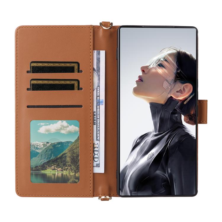 For ZTE nubia RedMagic 11 Air Multifunctional 6-Card Slots Leather Phone Case with Wrist Strap
