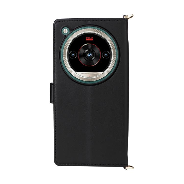 For ZTE nubia Focus 2 Ultra 5G Multifunctional 6-Card Slots Leather Phone Case with Wrist Strap