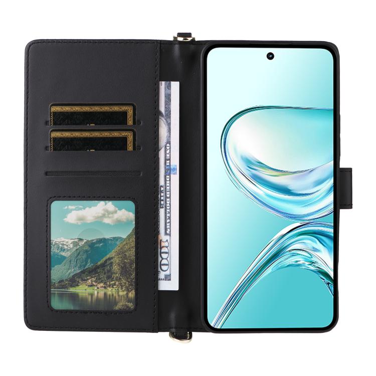 For ZTE nubia Focus 2 Ultra 5G Multifunctional 6-Card Slots Leather Phone Case with Wrist Strap