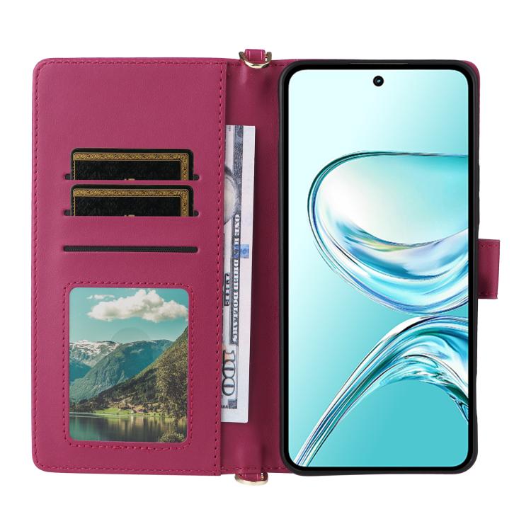 For ZTE nubia Focus 2 Ultra 5G Multifunctional 6-Card Slots Leather Phone Case with Wrist Strap