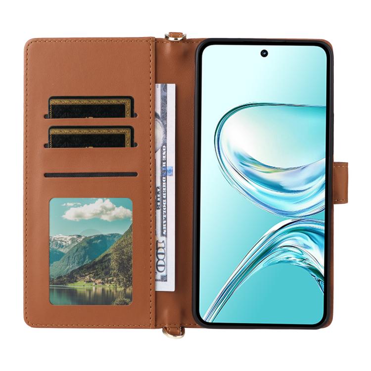 For ZTE nubia Focus 2 Ultra 5G Multifunctional 6-Card Slots Leather Phone Case with Wrist Strap