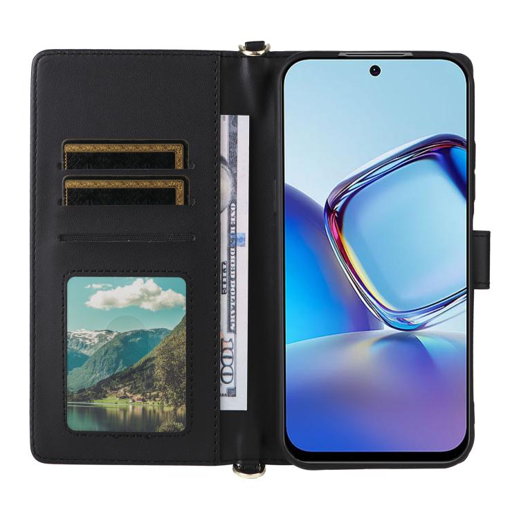 For ZTE Blade V80 Pro / V80 Vita Multifunctional 6-Card Slots Leather Phone Case with Wrist Strap