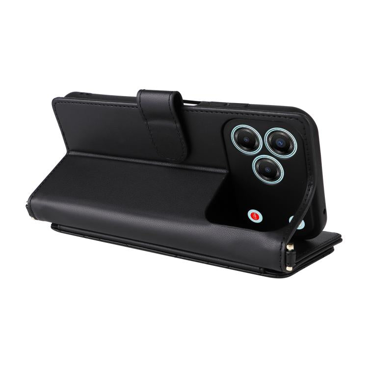 For ZTE Blade V80 Pro / V80 Vita Multifunctional 6-Card Slots Leather Phone Case with Wrist Strap