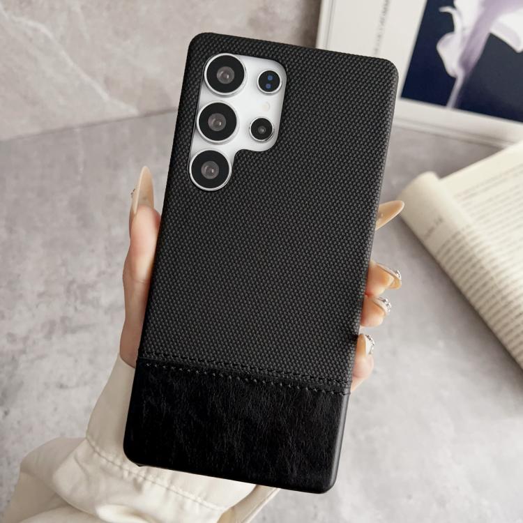 For Samsung Galaxy S24 Ultra 5G Stitching Cloth MagSafe Magnetic PC Hybrid PU Phone Case