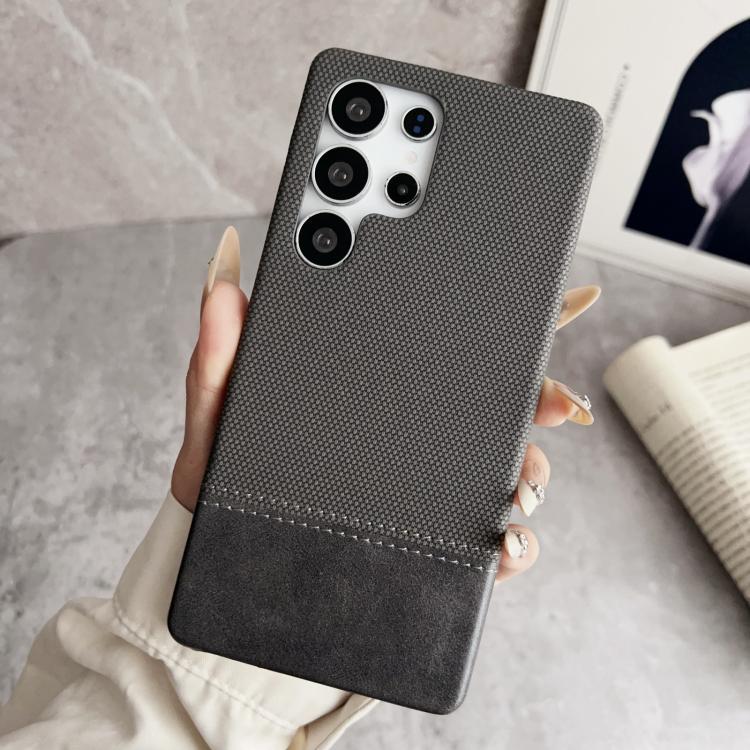 For Samsung Galaxy S24 Ultra 5G Stitching Cloth MagSafe Magnetic PC Hybrid PU Phone Case