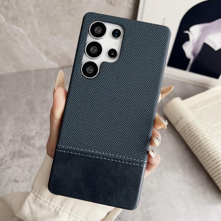 For Samsung Galaxy S24 Ultra 5G Stitching Cloth MagSafe Magnetic PC Hybrid PU Phone Case