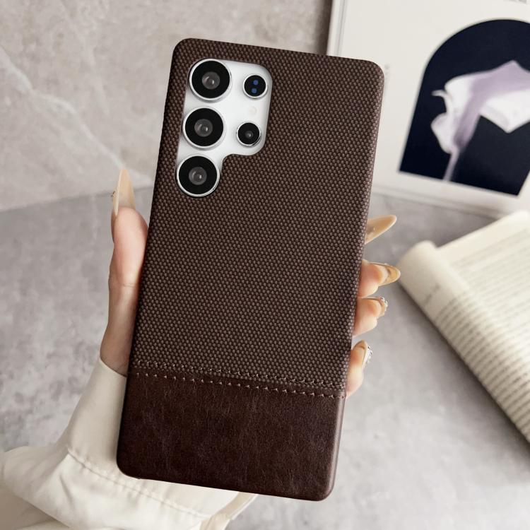 For Samsung Galaxy S23 Ultra 5G Stitching Cloth MagSafe Magnetic PC Hybrid PU Phone Case