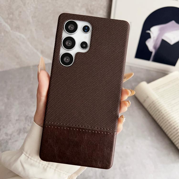 For Samsung Galaxy S25 Ultra 5G Stitching Cloth MagSafe Magnetic PC Hybrid PU Phone Case
