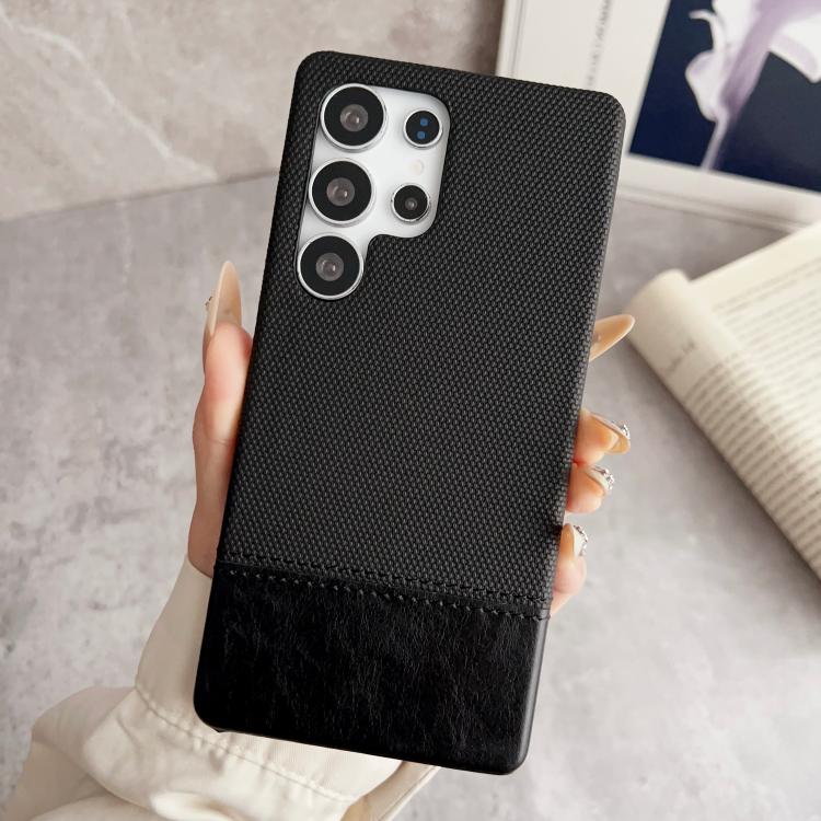 For Samsung Galaxy S25 Ultra 5G Stitching Cloth MagSafe Magnetic PC Hybrid PU Phone Case