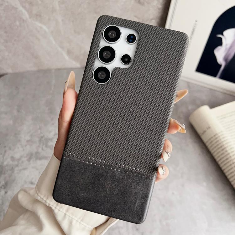 For Samsung Galaxy S25 Ultra 5G Stitching Cloth MagSafe Magnetic PC Hybrid PU Phone Case