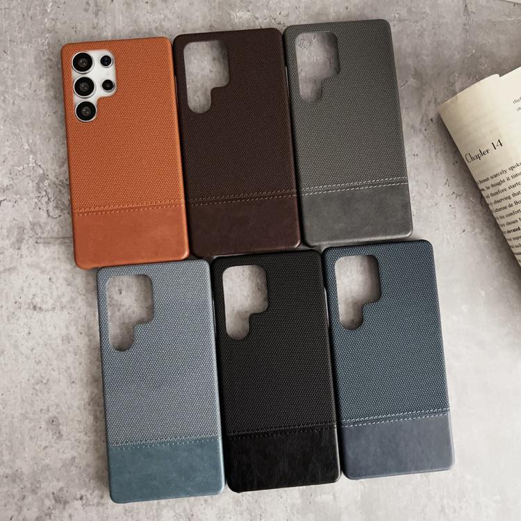 For Samsung Galaxy S23 Ultra 5G Stitching Cloth MagSafe Magnetic PC Hybrid PU Phone Case