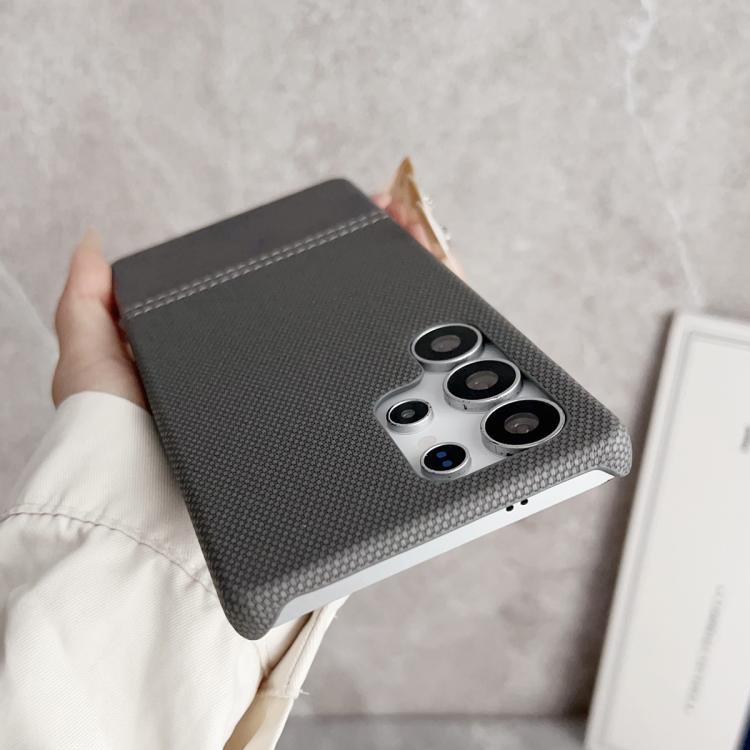 For Samsung Galaxy S24 Ultra 5G Stitching Cloth MagSafe Magnetic PC Hybrid PU Phone Case