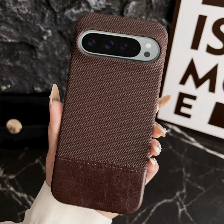 For Google Pixel 9 Pro XL Stitching Cloth MagSafe Magnetic PC Hybrid PU Phone Case