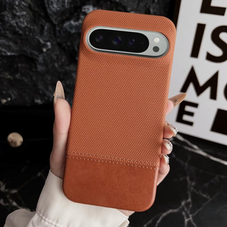 For Google Pixel 9 Pro XL Stitching Cloth MagSafe Magnetic PC Hybrid PU Phone Case