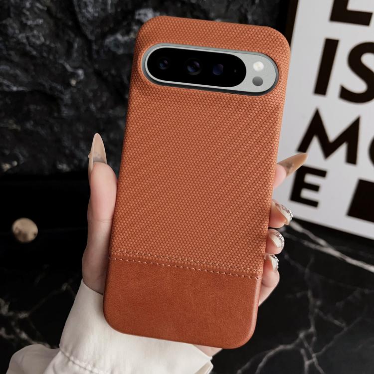 For Google Pixel 9 / 9 Pro Stitching Cloth MagSafe Magnetic PC Hybrid PU Phone Case