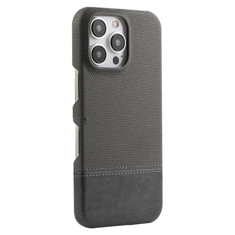 For iPhone 16 Pro Max Stitching Cloth MagSafe Magnetic PC Hybrid PU Phone Case